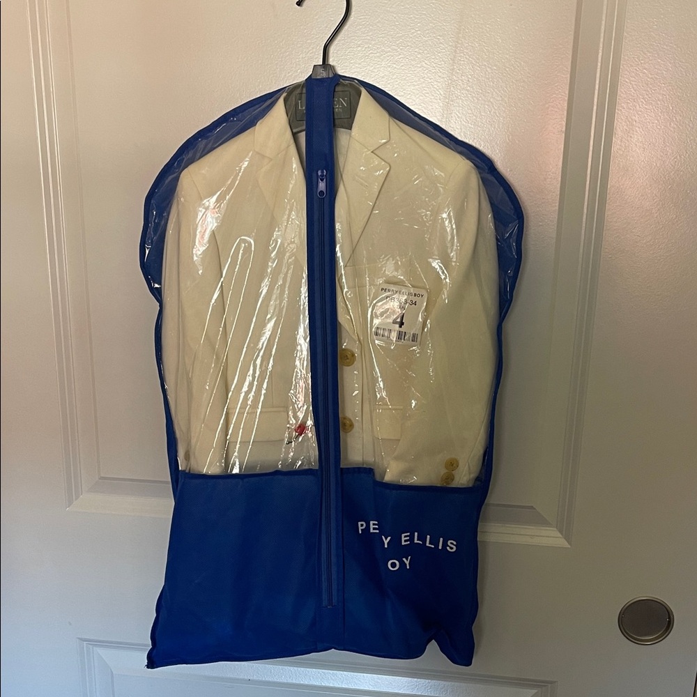 Perry Ellis Cream Blazer with Gold Accents